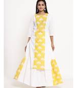 womens pure cotton printed straight kurta And skirt set