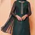 Dark-green thread embroidery pure georgette salwar