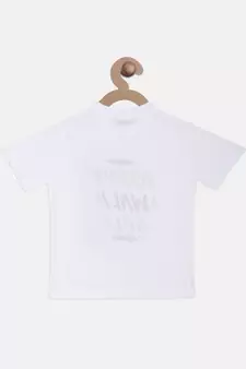 White Printed Cotton Boys Tshirts