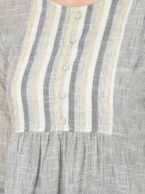 Span Grey Solid A-Line Kurta 5