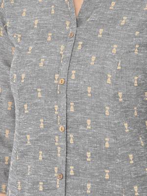 Span Grey Printed A-Line Kurta 5
