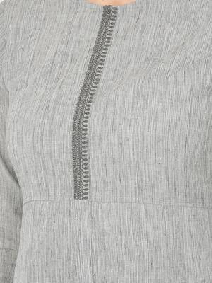 Span Grey Embroidered A-Line Kurta 5