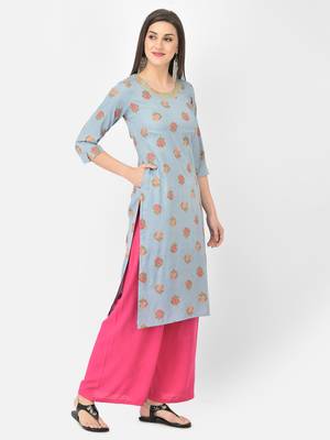 Span Grey Embroidered Straight Kurta 2