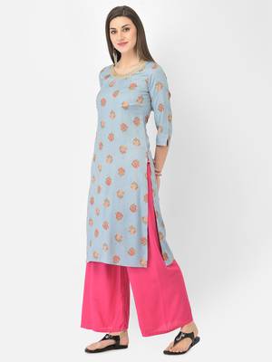 Span Grey Embroidered Straight Kurta 3