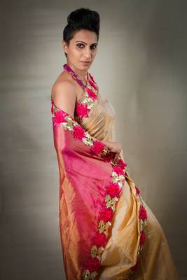 Designer Handwoven Saree With Floral Work 1