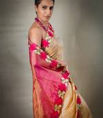 Designer Handwoven Saree With Floral Work