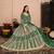 Green embroidered net salwar