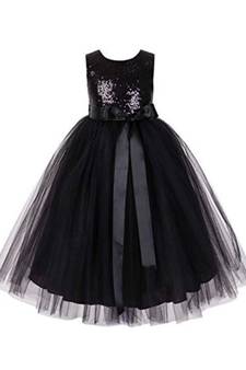 Baby Girl's Round Neck Maxi Length Frock Black Dress(WLT-1080_1-2 Years)