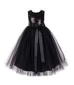 Baby Girl's Round Neck Maxi Length Frock Black Dress(WLT-1080_1-2 Years)