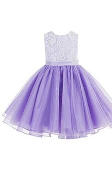 Baby Girl's Round Neck Frock Purple Dress(WLT-1095_1-2 Years)