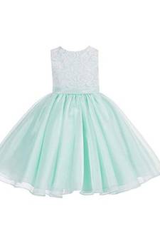 Baby Girl's Round Neck Frock Green Dress(WLT-1096_1-2 Years)