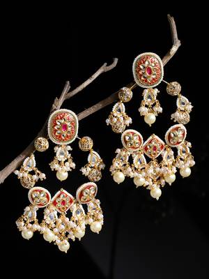 Red pearl earrings 2