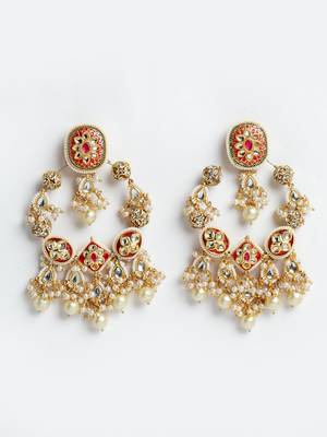 Red pearl earrings 3