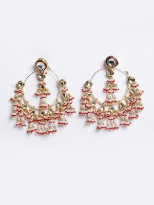 Red pearl earrings 3