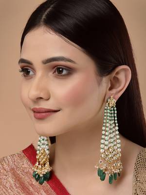 Green pearl earrings 1