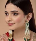 Green pearl earrings