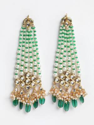 Green pearl earrings 3