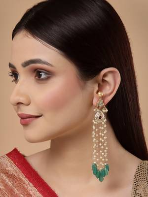Green pearl earrings 1