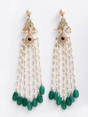 Green pearl earrings 2