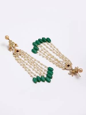 Green pearl earrings 3