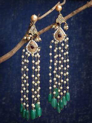 Green pearl earrings 4