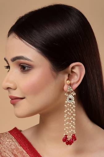 Red pearl earrings