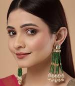 Green pearl earrings