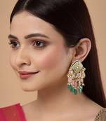 Green pearl earrings