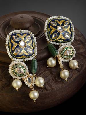 Blue pearl earrings 2