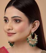 Green pearl earrings