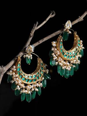Green pearl earrings 2
