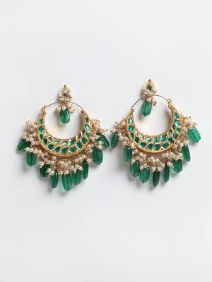 Green pearl earrings 3