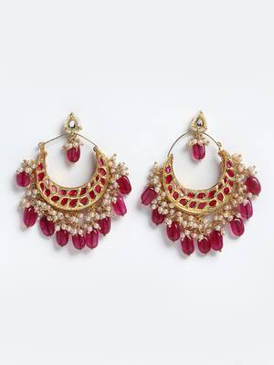 Red pearl earrings 3