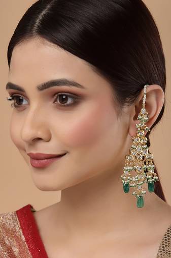 Green pearl earrings
