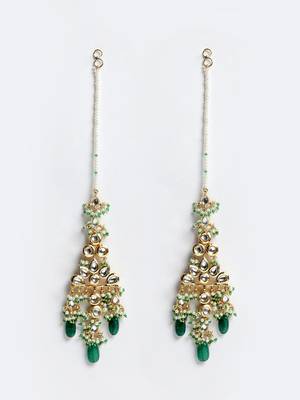 Green pearl earrings 3