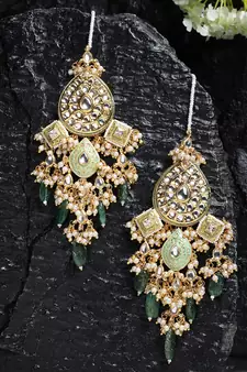 Green pearl earrings