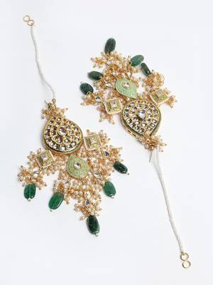 Green pearl earrings 3