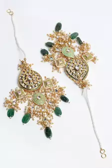Green pearl earrings