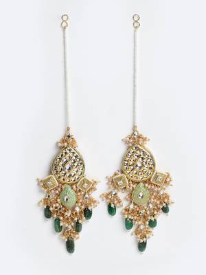 Green pearl earrings 4