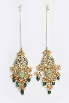 Green pearl earrings