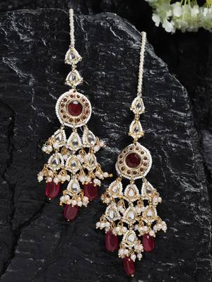 Red pearl earrings 2