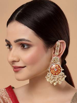 Red pearl earrings 1