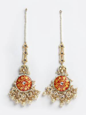 Red pearl earrings 3