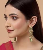 Green pearl earrings