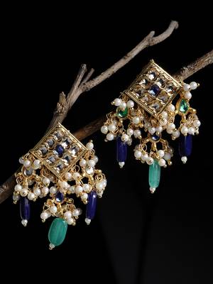 Blue pearl earrings 2