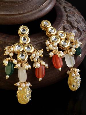 Yellow pearl earrings 2