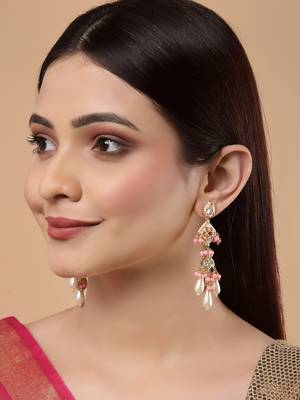 Pink pearl earrings 1