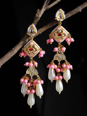Pink pearl earrings 2
