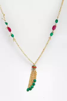 Green pearl necklaces