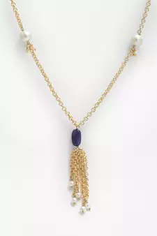 Blue pearl necklaces